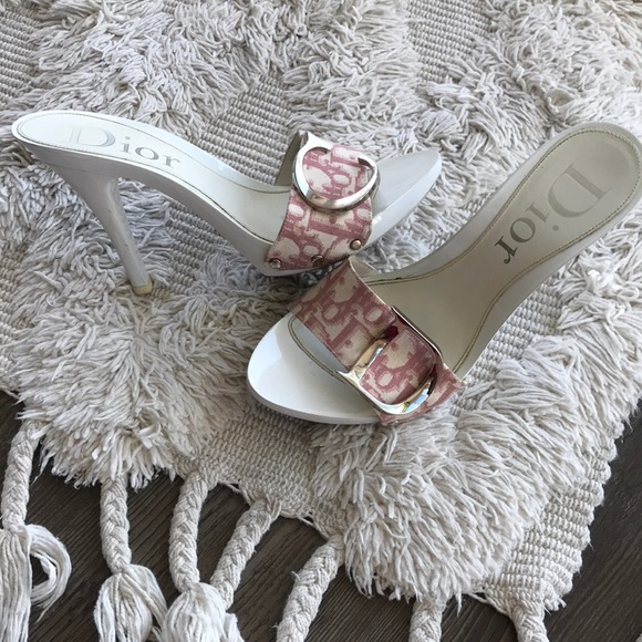 Dior Shoes - Vintage CHRISTIAN DIOR Monogram Slide Heels 36 6
